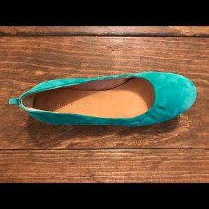 Green teal suede flats. Size 7.5